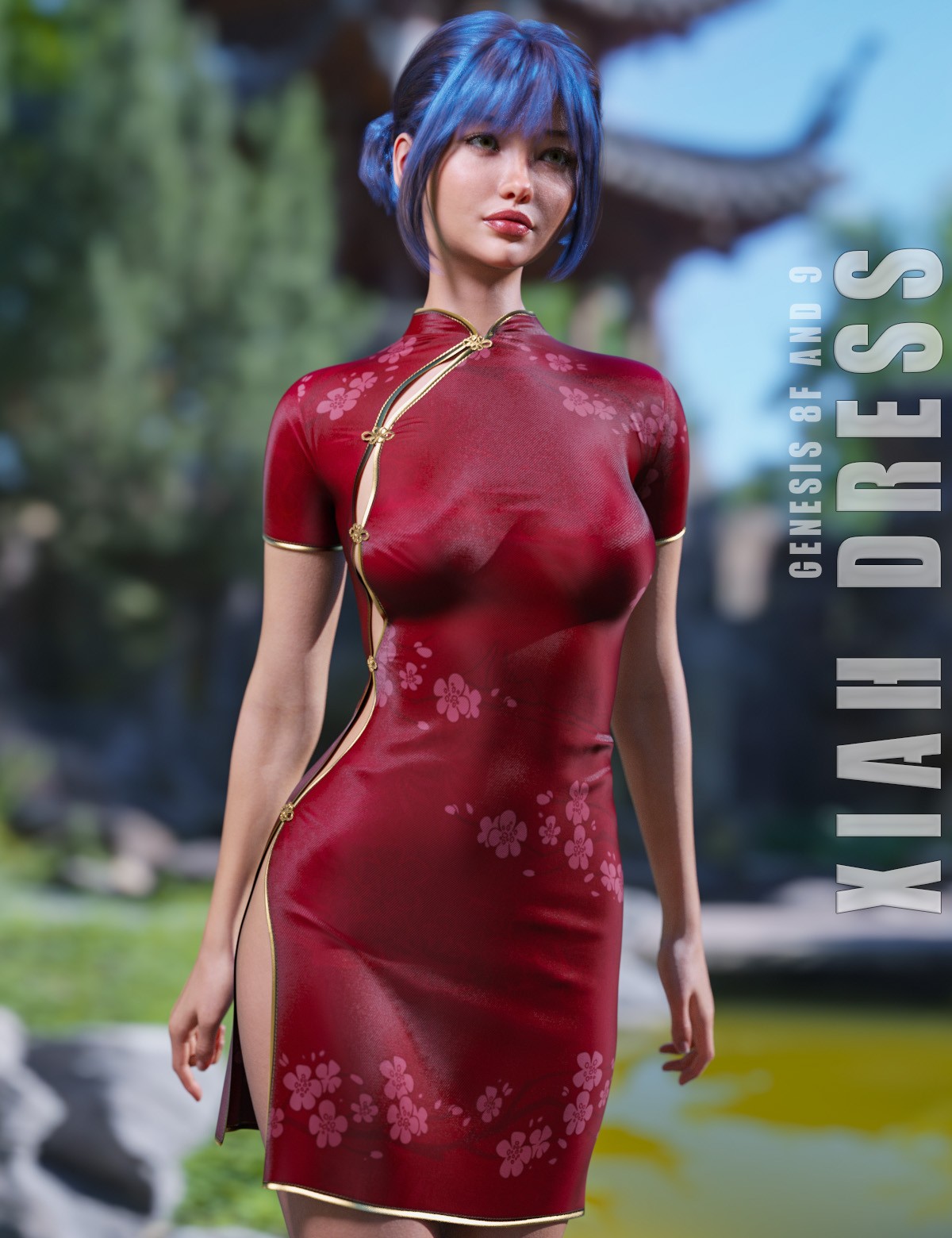 dForce Xiah Dress Genesis 8-8.1F and G9 (Repost)